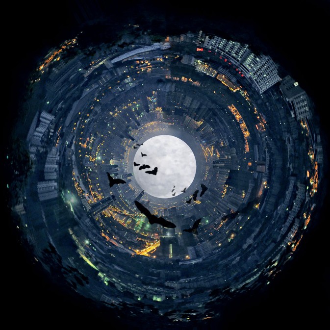Photoshop打造玄幻黑洞感星空城市